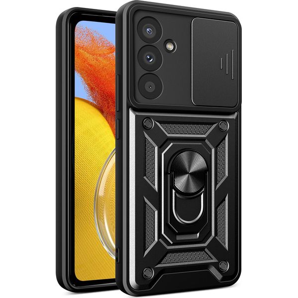 Custodia Per Samsung Galaxy M14 5G Con Anello Supporto Supporto Slitta Fotocamera Protezione Tpu Pc Hybrid Custodia Per Cellulare Nero-image