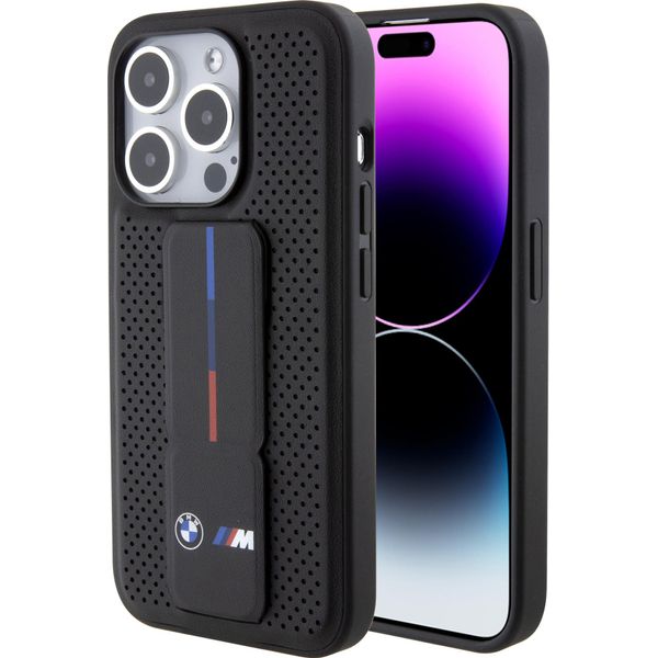Bmw Bmhcp15Lgspprk Custodia Rigida Per Iphone 15 Pro 6.1 Czarny/Nero Supporto Con Impugnatura Liscia E Forata-image