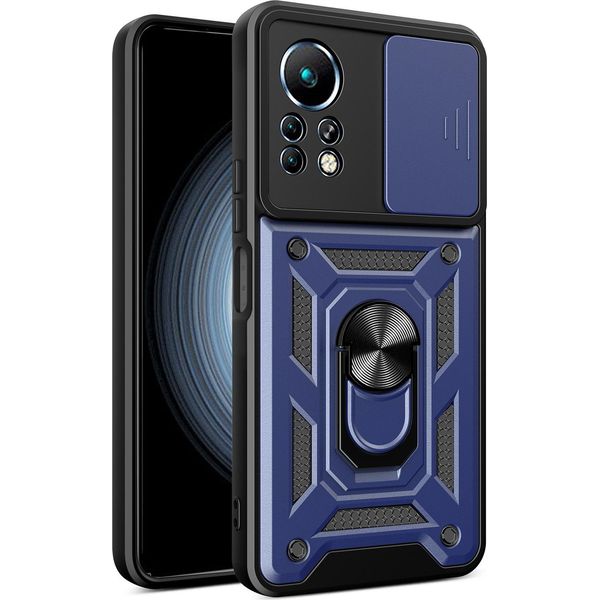 Custodia Per Infinix Note 11 4G Con Anello Supporto Supporto Scivolare Protezione Fotocamera Tpu Pc Hybrid Custodia Per Cellulare Blu-image