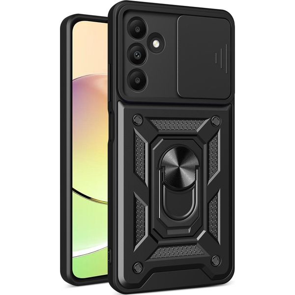 Custodia Per Samsung Galaxy A15 Con Anello Supporto Supporto Slitta Fotocamera Protezione Tpu Pc Hybrid Custodia Per Cellulare Nero-image