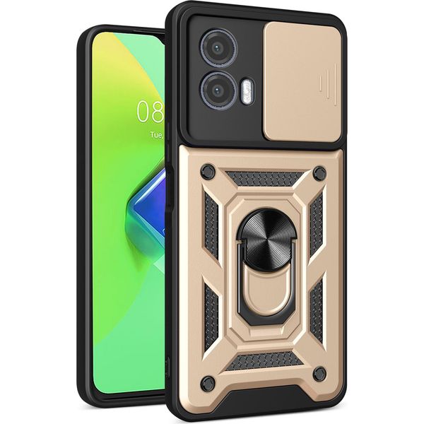 Custodia Per Motorola Moto G53 Con Anello Supporto Supporto Slitta Fotocamera Protezione Tpu Pc Hybrid Custodia Per Cellulare Oro-image