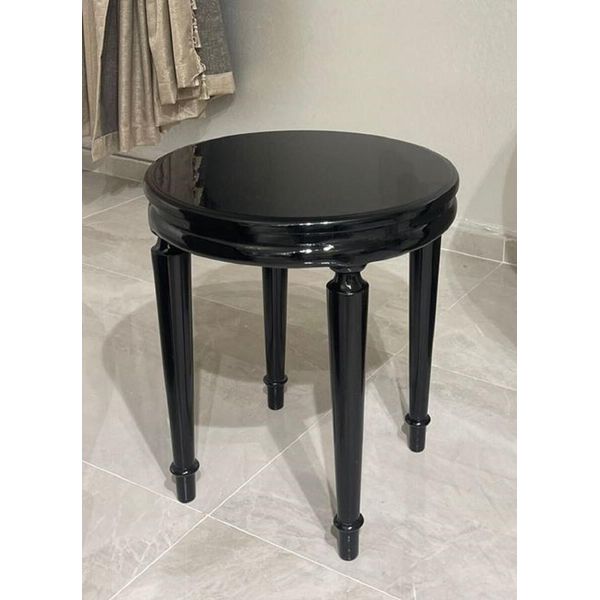 Casa Padrino Tavolino Barocco Nero - Tavolino Rotondo In Legno Massiccio In Stile Barocco - Mobili Da Salotto In Stile Barocco - Mobili Barocchi - Nobile E Magnifico-image