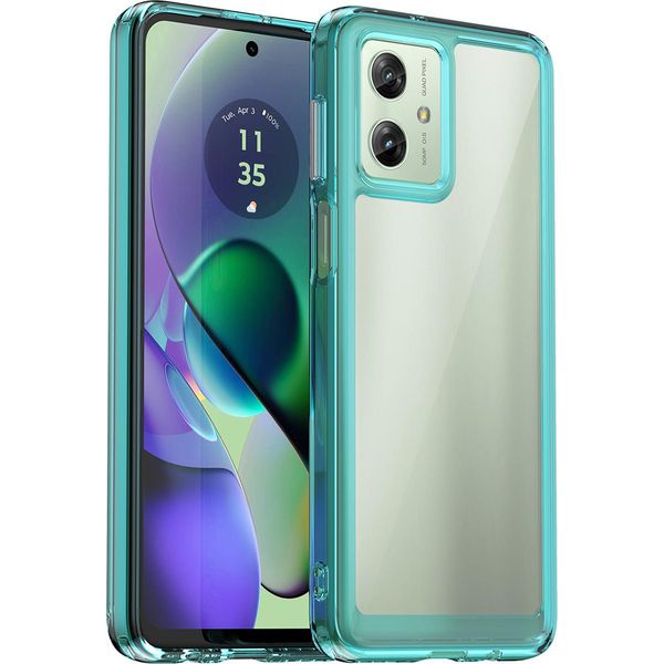Custodia Per Motorola Moto G54 Trasparente, Protettiva In Silicone Tpu Antiurto Azzurro-image