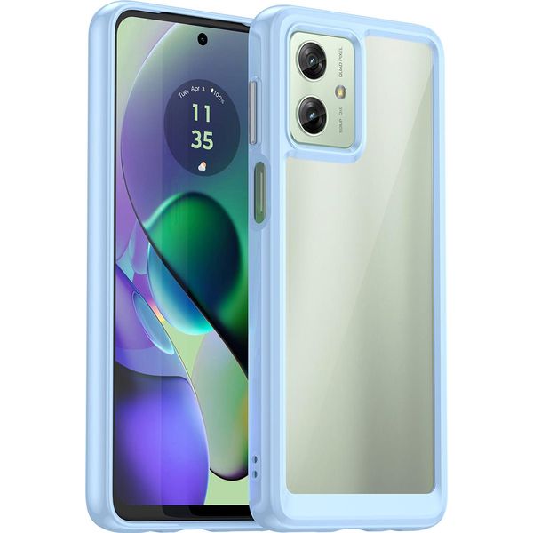 Custodia Per Motorola Moto G54 Trasparente, Antiurto In Silicone Tpu Custodia Protettiva Blu-image
