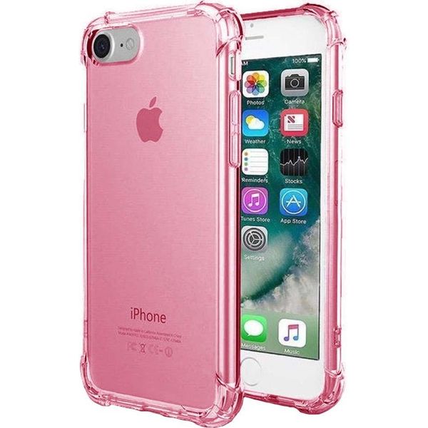 Smartphonica Iphone 6/6S Plus Custodia In Silicone Antiurto Trasparente Con Paracolpi - Rosa Neon-image