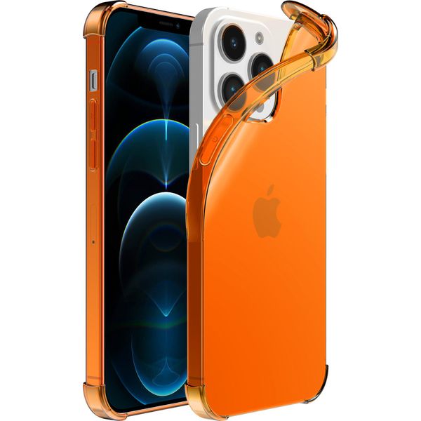 Smartphonica Iphone 12/12 Pro Custodia Trasparente In Silicone Antiurto Con Paracolpi - Arancione-image