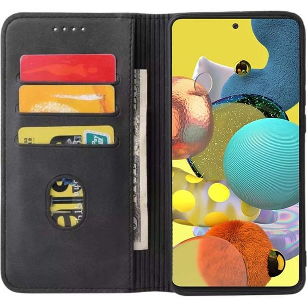 Smartphonica Samsung Galaxy A51 5G Custodia In Ecopelle Con Chiusura Magnetica E Porta Carte A Libro - Nero-image