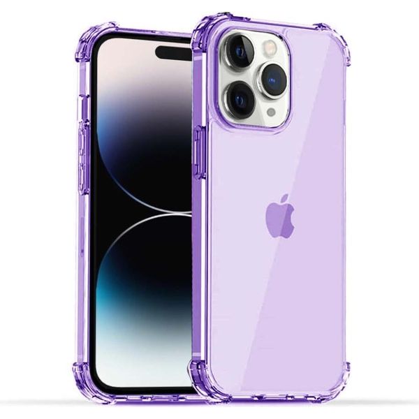 Smartphonica Iphone 14 Pro Custodia Trasparente In Silicone Antiurto Con Paraurti - Viola-image