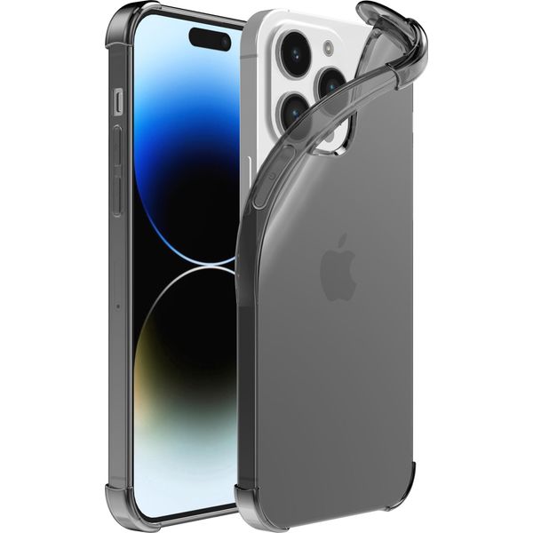 Smartphonica Iphone 14 Pro Max Custodia Trasparente In Silicone Antiurto Con Paracolpi - Nero-image