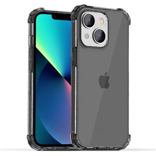 Smartphonica Iphone 13 Mini Custodia In Silicone Antiurto Trasparente Con Paraurti - Nero-image