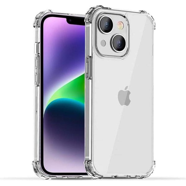 Custodia Per Iphone 14 Trasparente - Custodia In Silicone Tpu Antiurto Con Paracolpi - Smartphonica-image