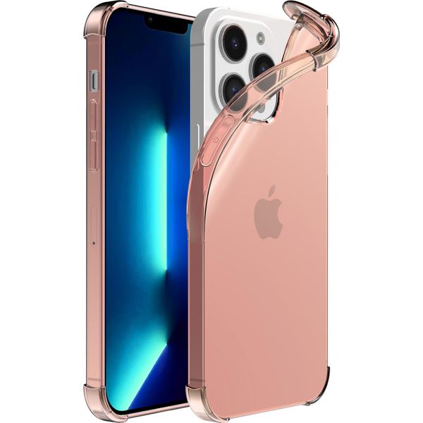 Smartphonica Iphone 13 Pro Custodia In Silicone Antiurto Trasparente Con Paraurti - Rosa Chiaro-image