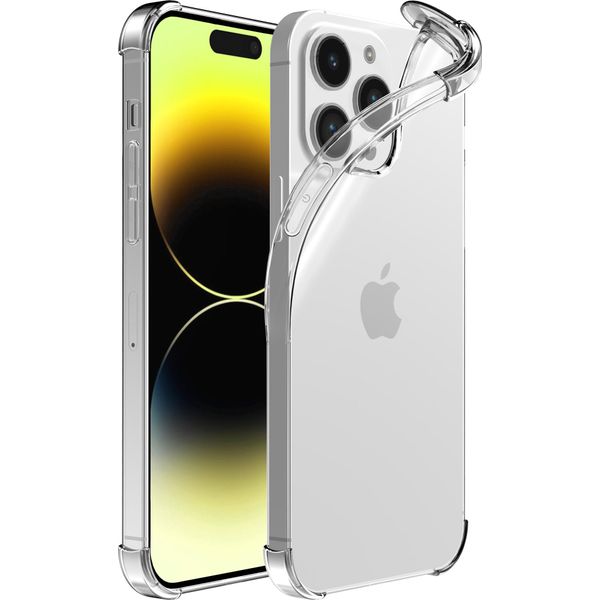 Custodia Per Iphone 14 Pro Trasparente - Custodia In Silicone Tpu Antiurto Con Paracolpi - Smartphonica-image