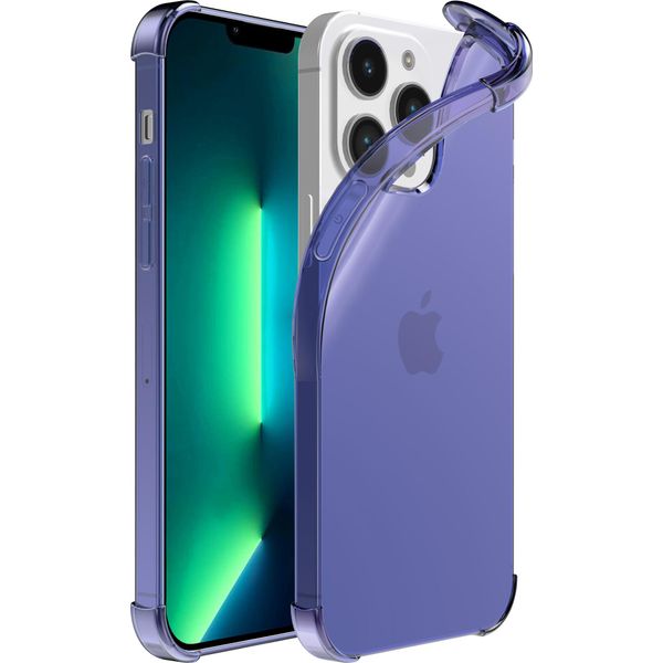 Smartphonica Iphone 13 Pro Custodia In Silicone Antiurto Trasparente Con Paraurti - Blu Scuro-image