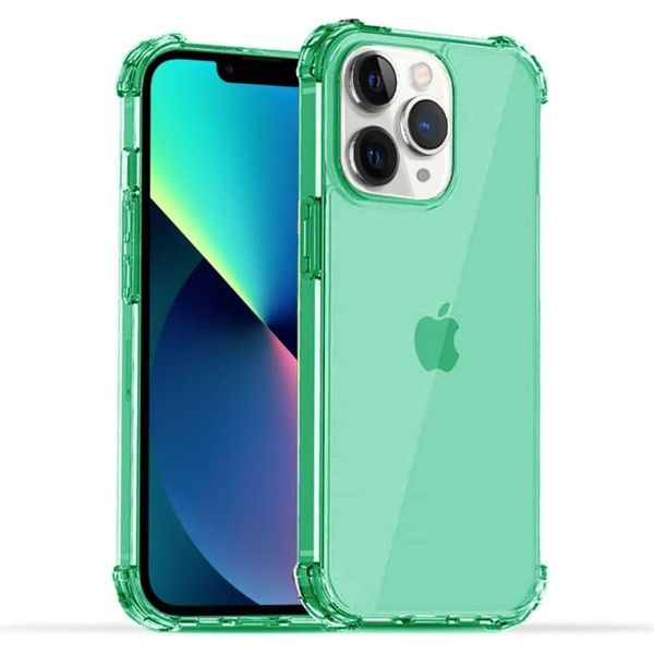 Smartphonica Custodia In Silicone Antiurto Trasparente Per Iphone 11 Pro Max Con Paraurti - Verde-image