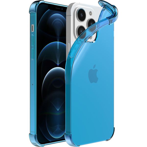 Smartphonica Iphone 12/12 Pro Custodia Trasparente In Silicone Antiurto Con Paraurti - Blu-image