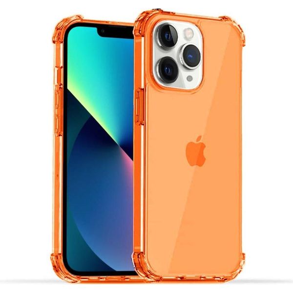 Smartphonica Iphone 11 Pro Max Custodia In Silicone Antiurto Trasparente Con Paraurti - Arancione-image