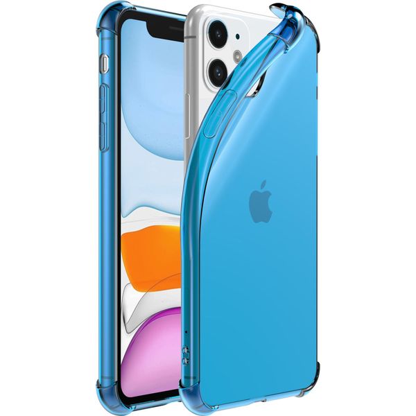 Smartphonica Iphone 11 Custodia In Silicone Antiurto Trasparente Con Paraurti - Blu-image