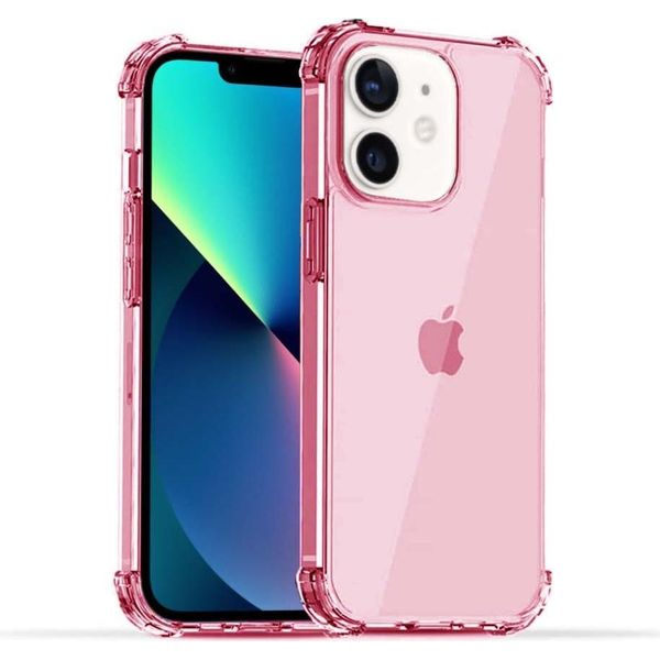 Smartphonica Iphone 12 Mini Custodia In Silicone Antiurto Trasparente Con Paraurti - Rosa Chiaro-image