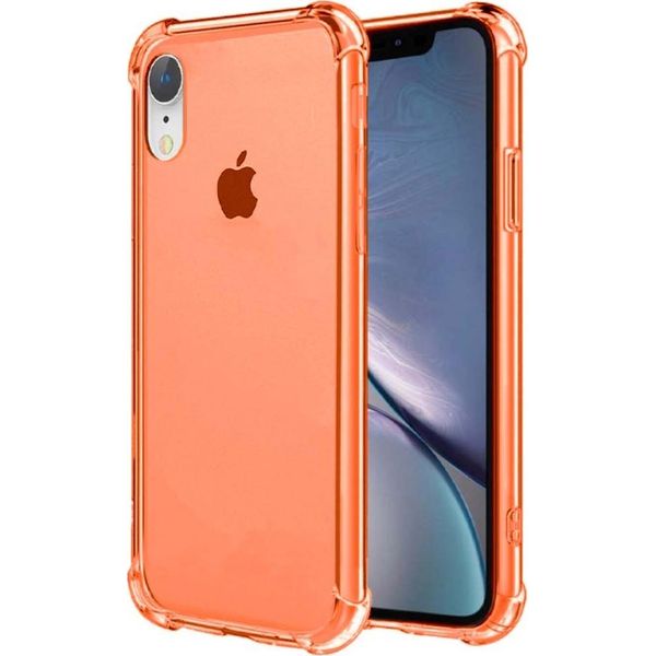 Smartphonica Iphone Xr Custodia In Silicone Antiurto Trasparente Con Paraurti - Arancione-image