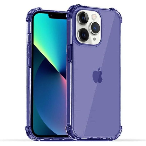 Smartphonica Iphone 11 Pro Max Custodia In Silicone Antiurto Trasparente Con Paraurti - Blu Scuro-image
