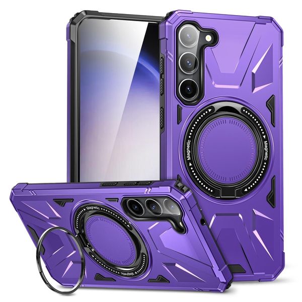Per Samsung Galaxy S24 Plus Magsafe Shock Magnet Ring Cover Protettiva Custodia Per Telefoni Cellulari Viola-image