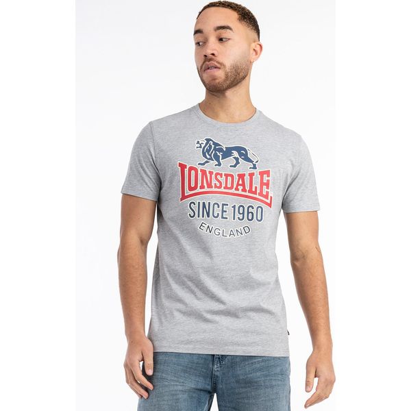 Maglietta Uomo Regular Fit Gonfirth Marl Grey/Navy/Red M Lonsdale-image