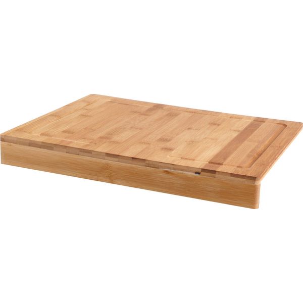 Tagliere In Bambù Con Scanalatura Per Il Succo E Bordo Di Arresto - Circa 43 X 33 Cm-image