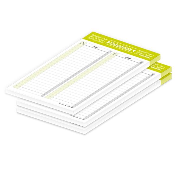Lista Della Spesa Pricaro "Typo"", Lime, A5, 3 Pezzi"-image