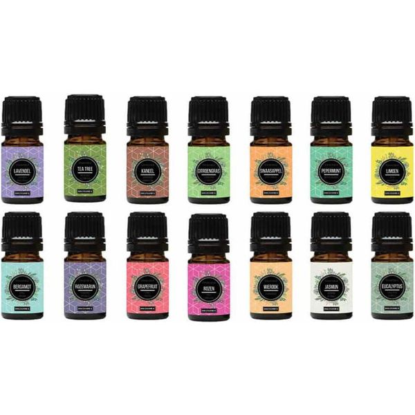 Oli Essenziali Sensahome Da 14 Pezzi - 100% Puri E Naturali - Adatti Al Diffusore Di Aromi - Set Con Oli Essenziali-image