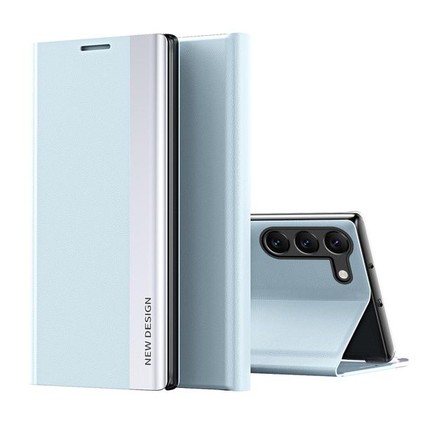 Custodia Per Samsung Galaxy S25 Custodia Magnetica In Finto Cuoio Con Funzione Stand Blu-image