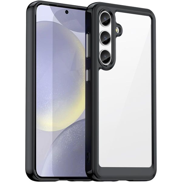 Custodia Per Samsung Galaxy S25 Fe Trasparente, Protettiva In Silicone Tpu Antiurto Nero-image