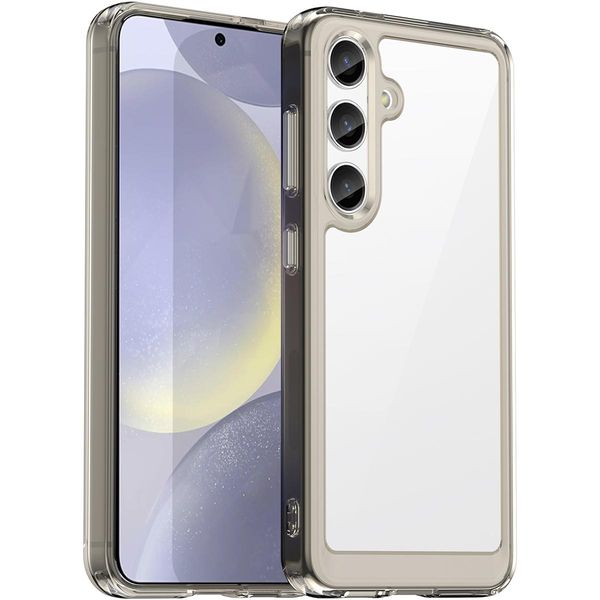Custodia Per Samsung Galaxy S25 Trasparente, Protettiva In Silicone Tpu Antiurto Grigio Titanio-image