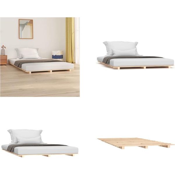 Vidaxl Letto In Legno Massiccio 120X200 Cm Pino - Struttura Letto - Letto - Letto Camera Da Letto-image