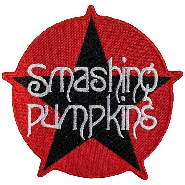 The Smashing Pumpkins - Logo Della Stella - Toppa Da Applicare Con Il Ferro, Tessuto RO10136 (Taglia Unica) (Rosso/Nero/Bianco)-image