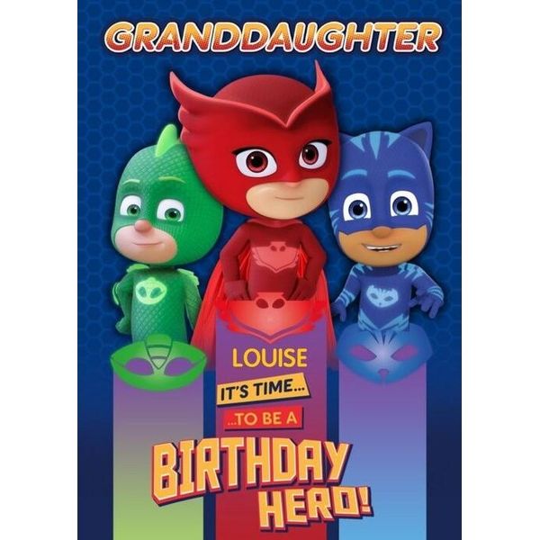Pj Masks - Biglietto Di Compleanno "Nipote"" - Cartoncino SG29100 (Taglia Unica) (Rosso/Blu/Verde)"-image