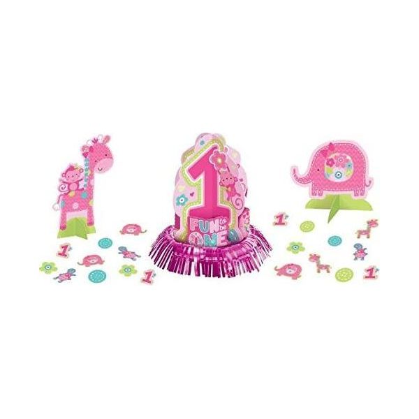 Amscan - Set Di Decorazioni "One Wild"", 1° Compleanno - Carta, Foil SG31566 (Taglia Unica) (Rosa)"-image