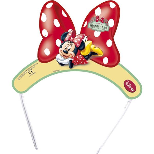 Disney - Tiara "Minnie's Cafe"" Confezione Da 6 Pezzi SG32082 (Taglia Unica) (Colore Rosso/Crema)"-image