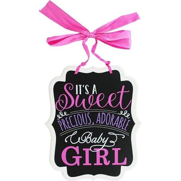 Amscan - Decorazione Da Appendere "It's A Girl"", Baby Shower - Fibreboard SG31808 (Taglia Unica) (Nero/Rosa/Bianco)"-image