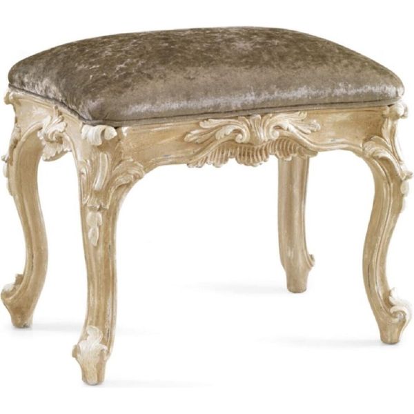 Casa Padrino Sgabello Barocco Grigio / Beige Antico - Sgabello Barocco Fatto A Mano - Poggiapiedi Barocco - Mobili Barocchi - Nobili E Sontuosi - Qualità - Italy-image