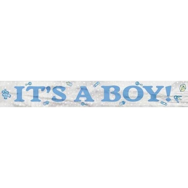 Unique Party - Bandiera "It's A Boy"", Foil SG28139 (Taglia Unica) (Argento/Blu)"-image