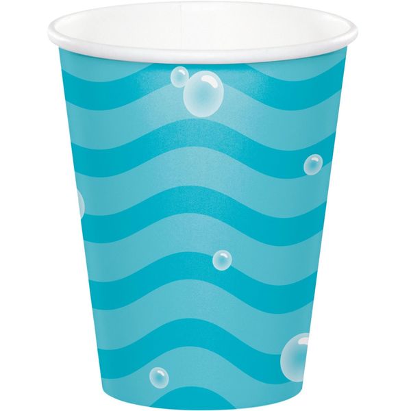 Creative Party - Tazza Monouso "Tema Sottomarino"", Confezione Da 8 Pezzi SG32385 (Taglia Unica) (Blu/Bianco)"-image