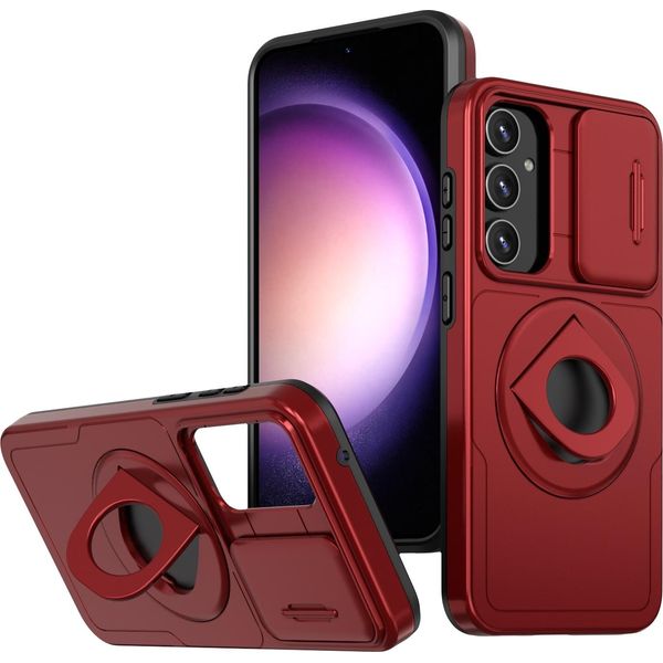 Per Samsung Galaxy S23 Fe Magsafe Shock Ring Protezione Per Fotocamera Custodia Protettiva Cover Custodia Per Cellulare Custodia Rossa-image