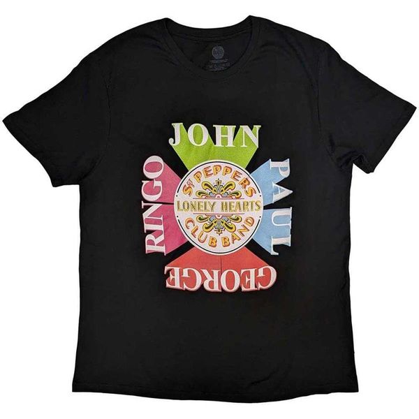 The Beatles - Maglietta "Sgt Pepper Drum"" Per Uomo/Donna Unisex RO9939 (Xl) (Nero)"-image