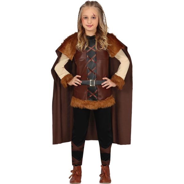 Avventura Vichinga Per Bambini Mantello Tunica Pantaloni Costume Vichingo Costume Carnevale Gioco Di Ruolo Storico Festa Di Carnevale Costume Festa Vichinga, Taglia: 110/116 Colore: Marrone-image