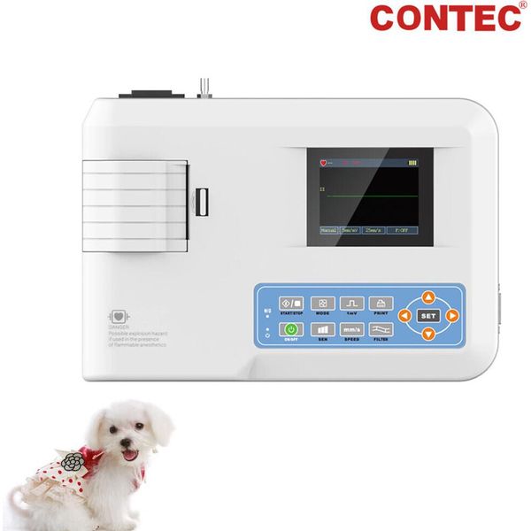 Dispositivo Ecg Veterinario Elettrocardiografo Animale Stampante Monocanale ECG100G-VET Cane Gatto-image