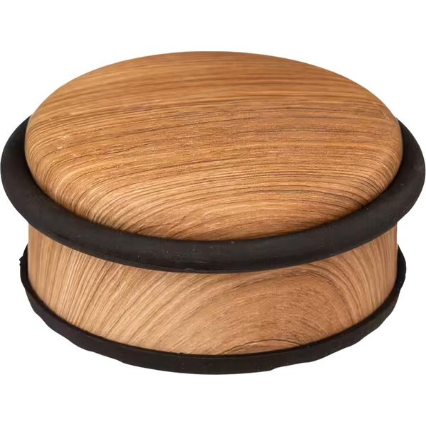 Alba Doorstop W Fermaporta Alba, Superficie In Acciaio Inox, Aspetto Legno-image