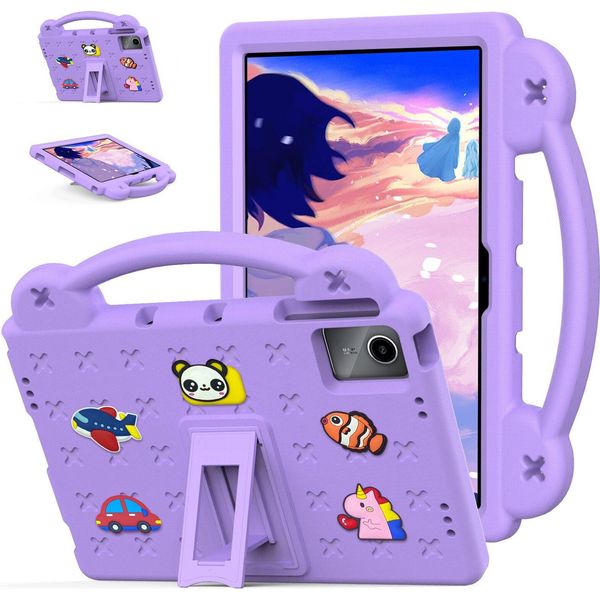 Custodia Protettiva Per Lenovo Tab M11 2023 Tb-330Fu/Xiaoxin Pad 2024 11" TB-331FC, Simpatica Custodia Per Bambini, Antiurto Con Maniglia E Supporto Viola"-image