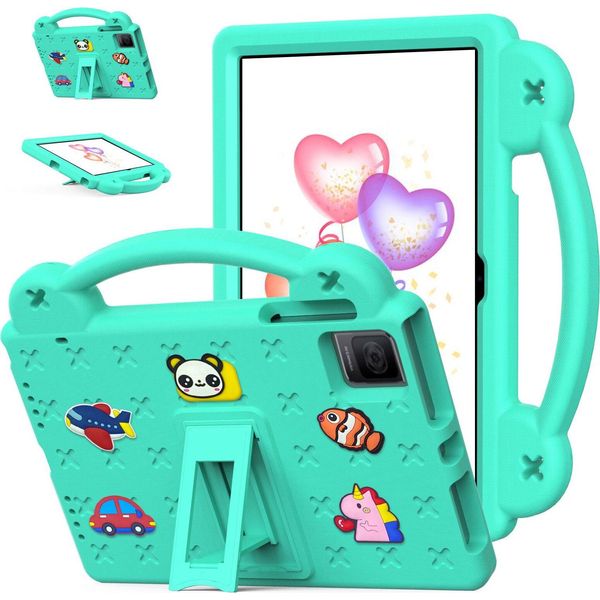 Custodia Protettiva Per Oscal Pad 15/Blackview Tab 11 Wifi/Tab 11/11 Se 10.36", Simpatica Custodia Per Bambini, Antiurto Con Maniglia E Supporto Verde"-image