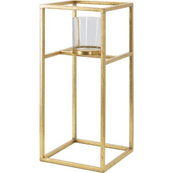 Mauro Ferretti Supporto A Candela Elegante 15X15X35 Cm Dorato-image